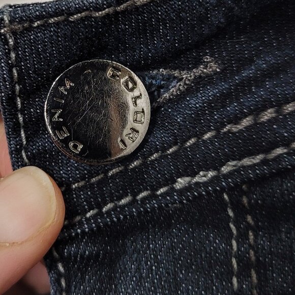 Colori Denim Black Wash Front Zip 4-Pockets Retro Casual Mini Skirt Size 1 - Picture 3 of 13